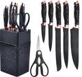 7-piece stainless steel kitchen knife set by Shopping Vibes - sharp chef's knife, scissors, sharpener (marble handle)